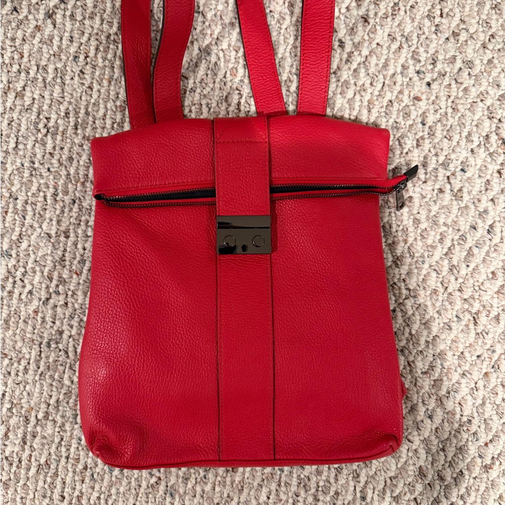 Nwot Red Leather Womens Backpack Nwot Red Leather Womens Backpack